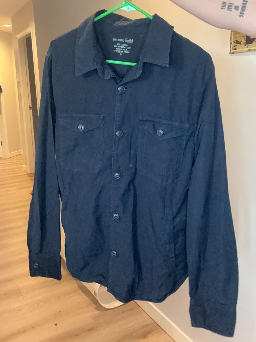 Save Khaki United Shacket- Navy Blue - Men's Size Medium